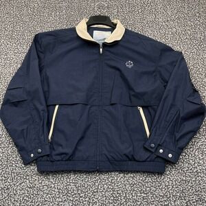 The Clipper Windbreaker Jacket Men Large Navy CPL Sport Full Zip Pockets L